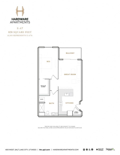 Floor plan for 1 bed, 1 bath, 946 sqft